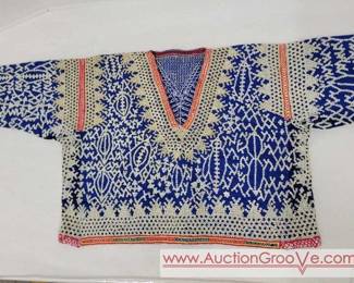 Cotton with Mother of Pearl beads. Ceremonial Beaded Womans Jacket from the Blaan tribal community of Southern Mindanao