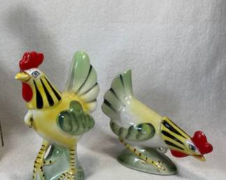 Vintage ceramic roosters circa 1960