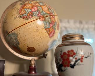 Vintage Japanese Ginger Jar, and globe 
