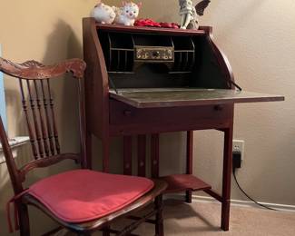 Antique Desk Secretary Desk and Chair 