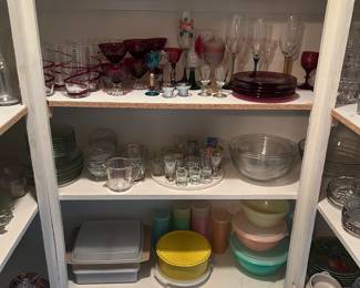 Lots of Dishware, Glasses, Vintage Tupperware 