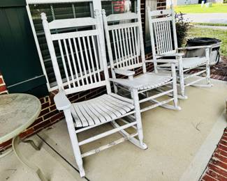Three Outdoor Wood Rockers