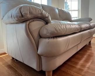 PRE-SALE AVAILABLE: $250 White Faux Leather Sofa (Excellent Condition)