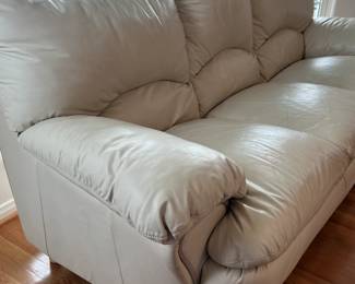 PRE-SALE AVAILABLE: $250 White Faux Leather Sofa (Excellent Condition)