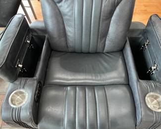 PRE-SALE AVAILABLE: $600 (Excellent Condition!) Power Recliner with Adjustable Headrest, Hidden Storage w/Cup Holders in each Arm