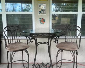 Glass top bistro set