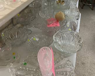 Cut glass and Vintage dishes.