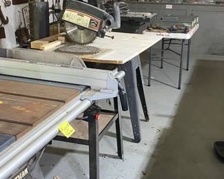 Table saw, Drill Press, Chop saw and a full shop of tools.