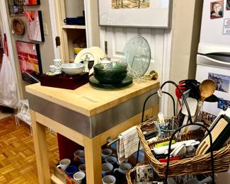 BUTCHER BLOCK ON WHEELS.