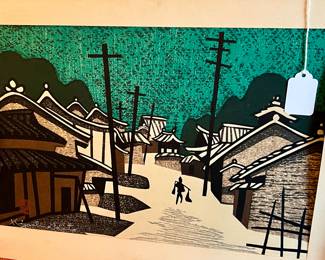 JAPANESE WOOD BLOCK PRINT WITH A MODERN FEEL.
