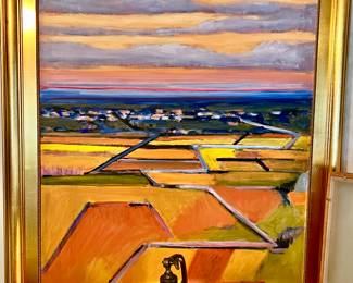 LARGE TEXAS ARTIST, STEPHEN RASCOE OIL PAINTING. LOVE THE COLORS. PERFECT FOR FALL.