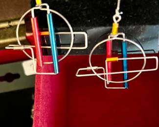 MODERN EARRINGS FROM THE MODERN OR KIMBALL MUSEUM.