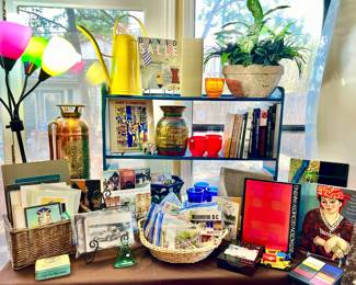 MORE BOOKS, GLASSWARE, AND CARDS.