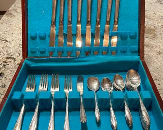 Silver Plate Flatware Set $100