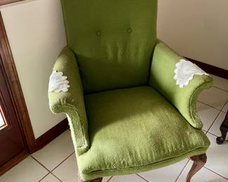 Pair of Green Wing Back Chair $80 Each