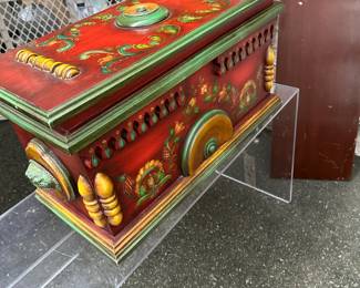 Beautiful Tole Painted Chest