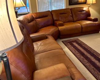 Leather Sectional with four reclining seats
