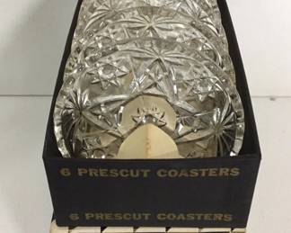 (6) Vintage Anchor Hocking Prescut Coasters