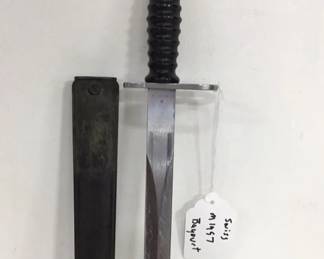 Antique Swiss Model 1957 Bayonet with Sheath