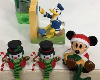 Vintage DONALD Duck Bookend & (3) Stocking Holders