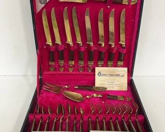 URAI THAILAND Bronze Flatware Set (28 -piece)