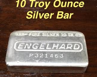 Silver Bar 10 Troy Ounces