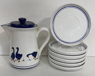 Rosenthal Netter Italy Tea Pot & 6- Plates