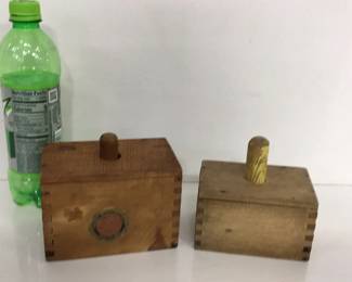 (2) Antique Wood Butter Molds