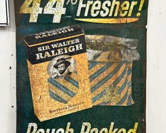 Antique Sir Walter Raleigh Tin Sign