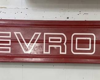 Metal Chevrolet Tailgate Sign (L-48in;W-8in)