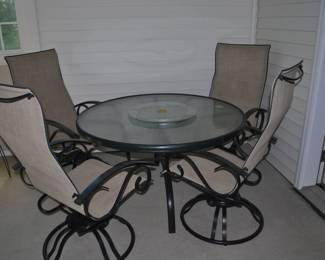 Glass top patio set