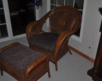 Chair and ottoman to match
