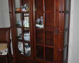 Front sliding glass door china cabinet, lighted