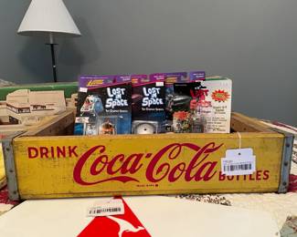 Vtg. Coca-Cola Wood Crate, Lost in Space toys