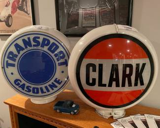 Vintage Transport Globe Shade, Vintage Clark Globe Shade
