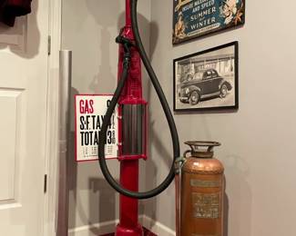 Antique Gas Pump, Antique Child’s Fire Extinguisher