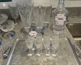 Waterford Crystal Maeve Decanter,  Waterford Crystal Lismore Glass Set