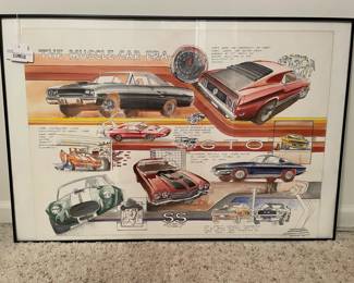 Original Muscle Cars Watercolor Artwork