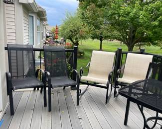Wrought Iron Patio Bistro Set with Umbrella, Patio Chairs

