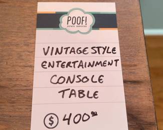 Vintage style entertainment console table