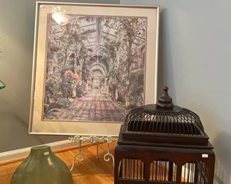 Bird cage, Judith Hall litho