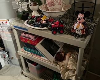 Guesstures, toy cars, wire baskets