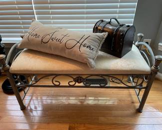 Silver metal bench