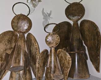 Set of 3 Large Metal Angels