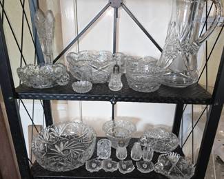 Beautiful Collection of American Brillant Cut Crystal  - We have a Shelf Full!