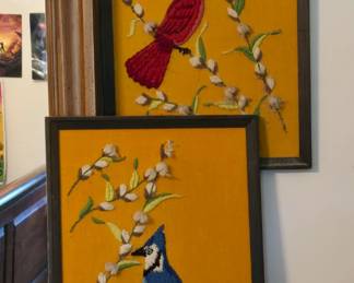 Vintage Handmade Bird Pictures