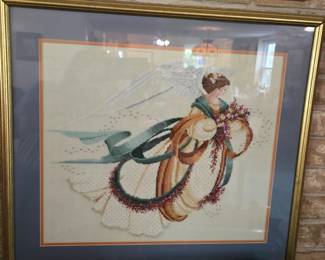 Vintage Embroidery Angel Picture 