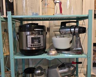 Starting on the kitchen - Large Vintage Glass Canisters - Pressure Cooker - Vintage Mixer - Ice Shaves - 