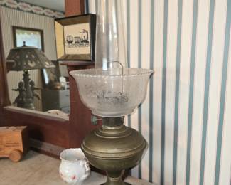 Antique Brass Oil Lamp