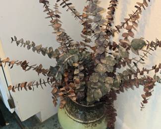 Vintage Pot with Artificial Plant